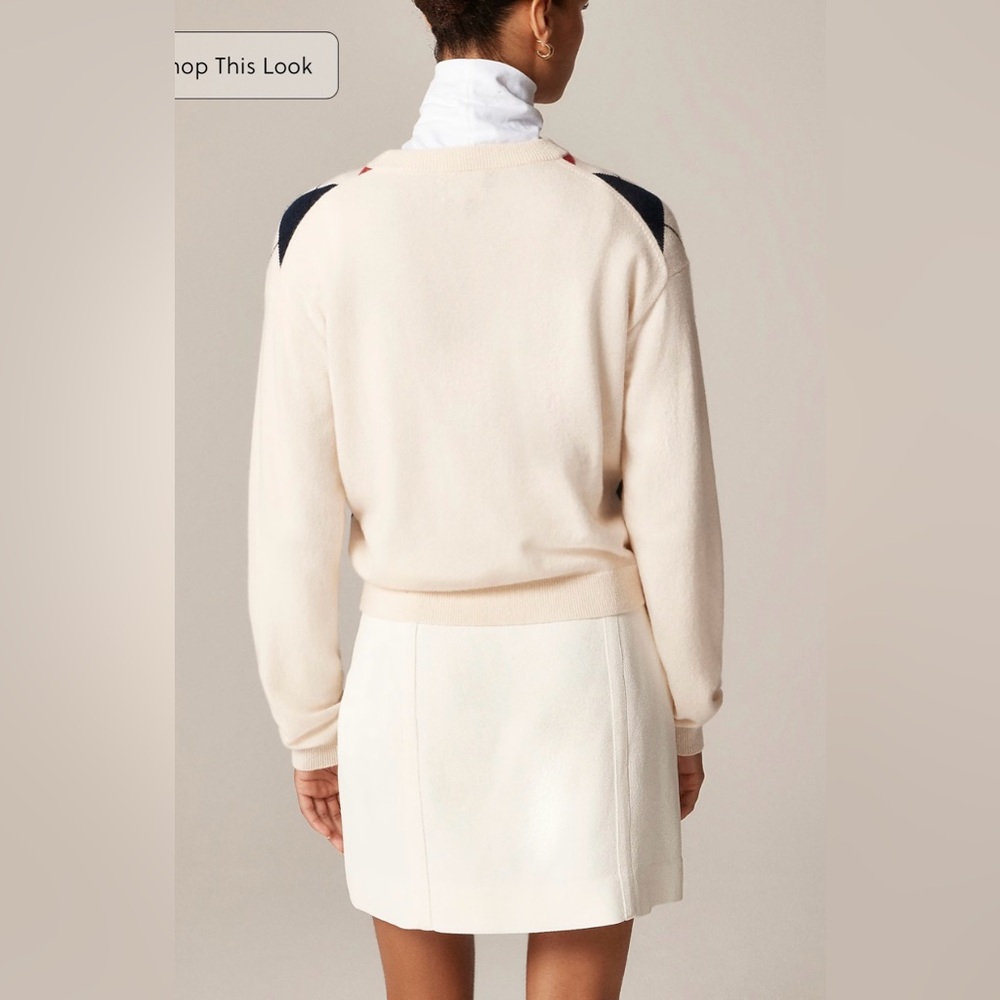 J.Crew Perfect cashmere crewneck sweater in argyle - Picture 5 of 9